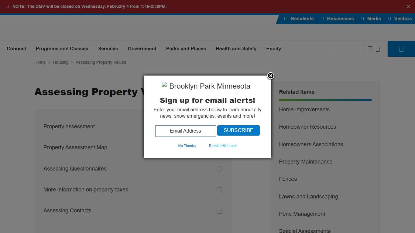 Assessing Property Values - Brooklyn Park
